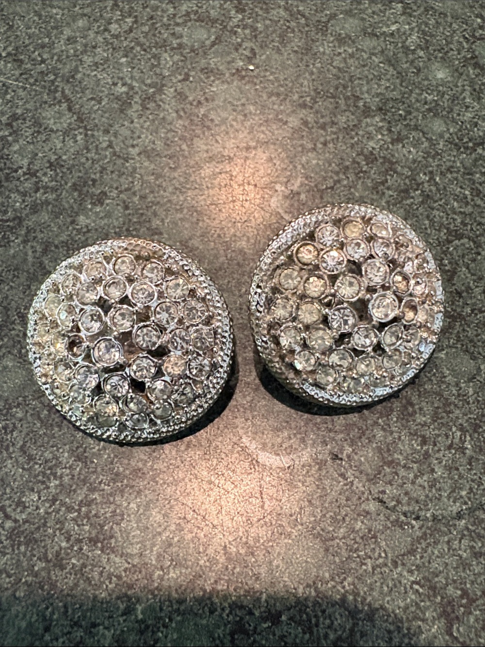 Judy Lee rhinestone dome clip ons